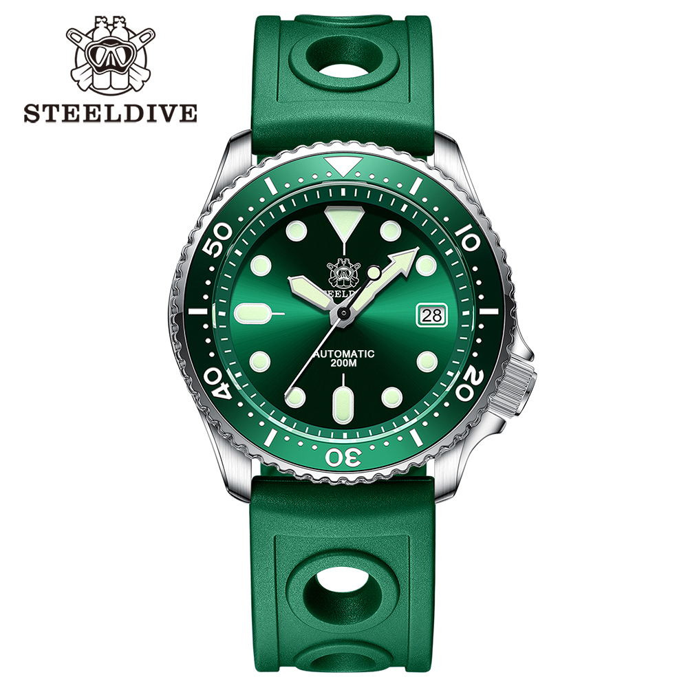 STEELDIVE Official SD1973 Swiss Luminous Ceramic Bezel Insert Sapphire Glass 200mm Waterproof 41.2mm NH35 Mens Dive Watch