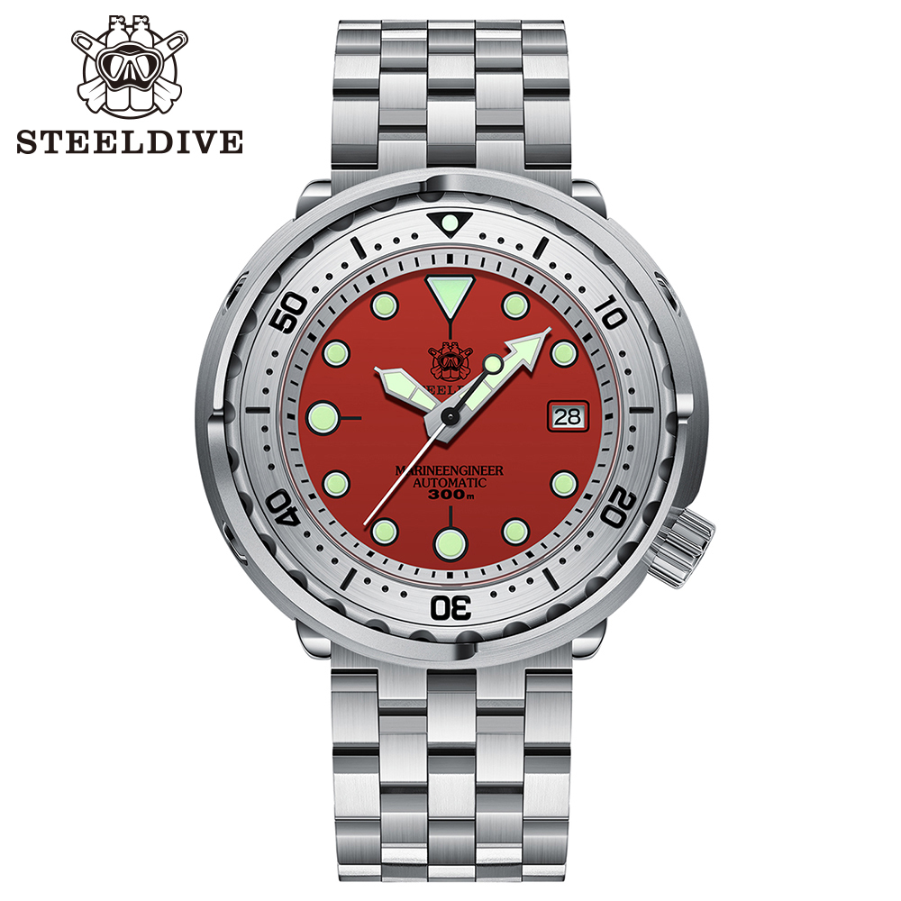 STEELDIVE Official SD1986 Steel Bezel 47.5MM Case Super Luminous Sapphire Glass 300M Waterproof NH35 Automatic Mens Dvie Watch