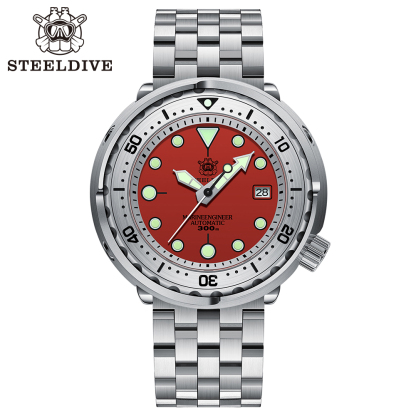 STEELDIVE Official SD1986 Steel Bezel 47.5MM Case Super Luminous Sapphire Glass 300M Waterproof NH35 Automatic Mens Dvie Watch