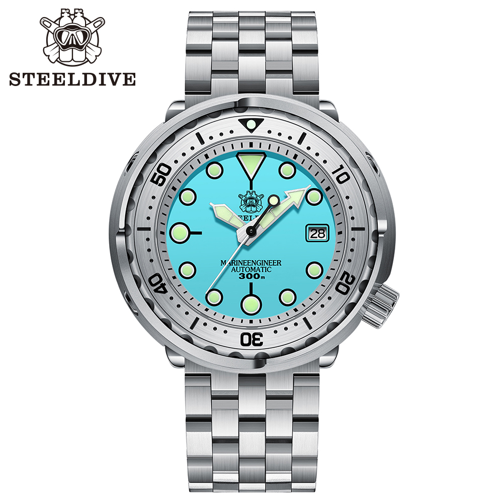 STEELDIVE Official SD1986 Steel Bezel 47.5MM Case Super Luminous Sapphire Glass 300M Waterproof NH35 Automatic Mens Dvie Watch