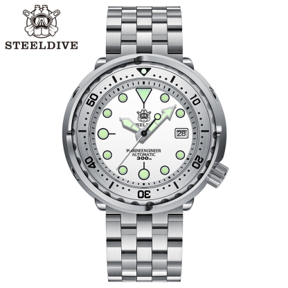 STEELDIVE Official SD1986 Steel Bezel 47.5MM Case Super Luminous Sapphire Glass 300M Waterproof NH35 Automatic Mens Dvie Watch
