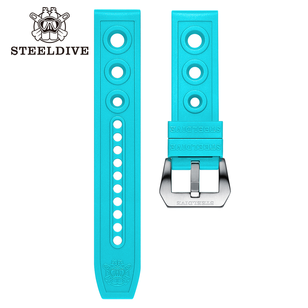 STEELDIVE Official SD2201 Rubber Material 20MM 22MM Replacement Strap Only