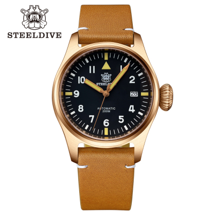 STEELDIVE Official SD1928S Small Size 39MM Solid Bronze Sapphire Glass  200M Waterproof NH35 Automatic Mens Dive Watch