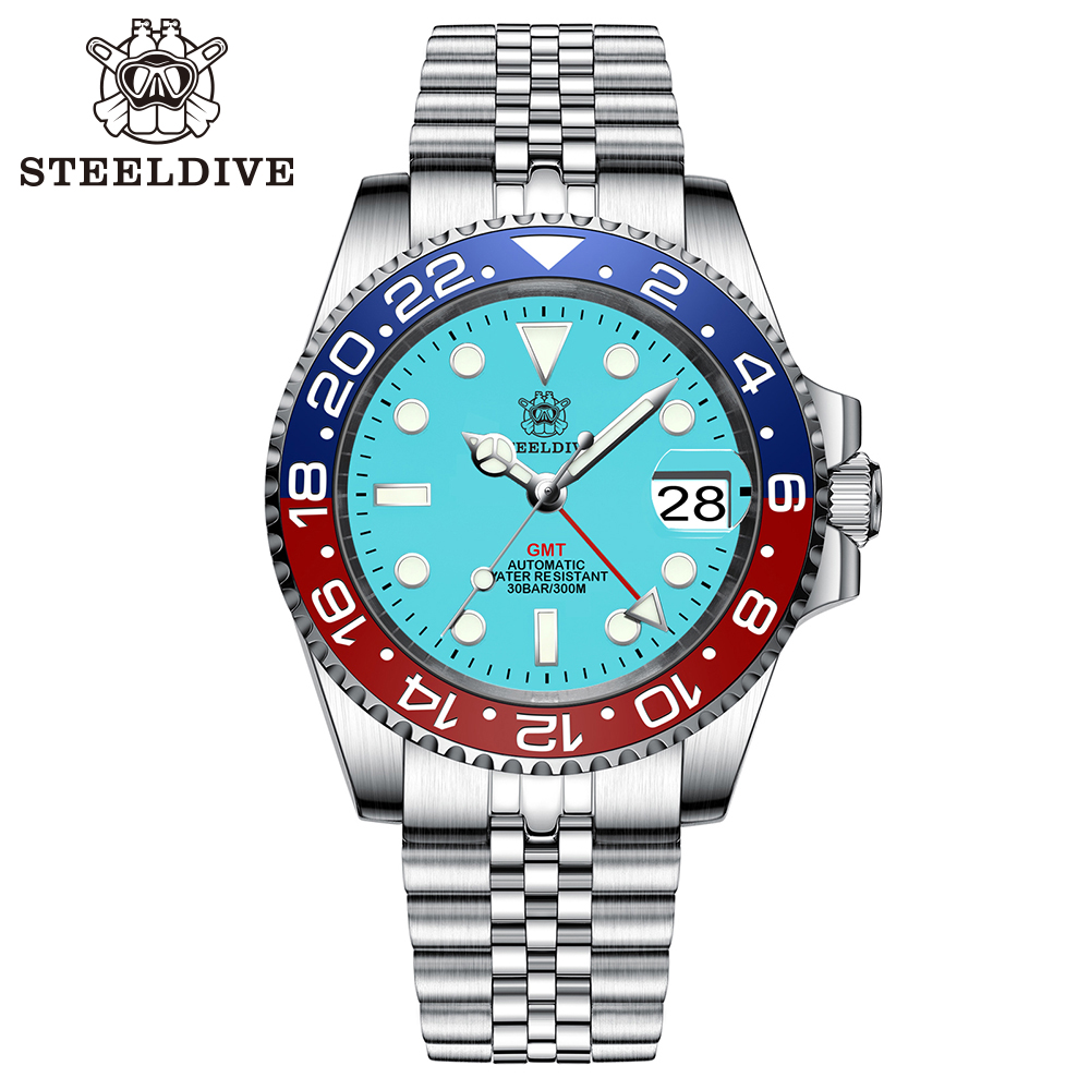 STEELDIVE OfficialSD1993 Blue-Red Ceramic Bezel Japan NH34 Automatic Movement 300M Waterpoof Mens Dive Watch