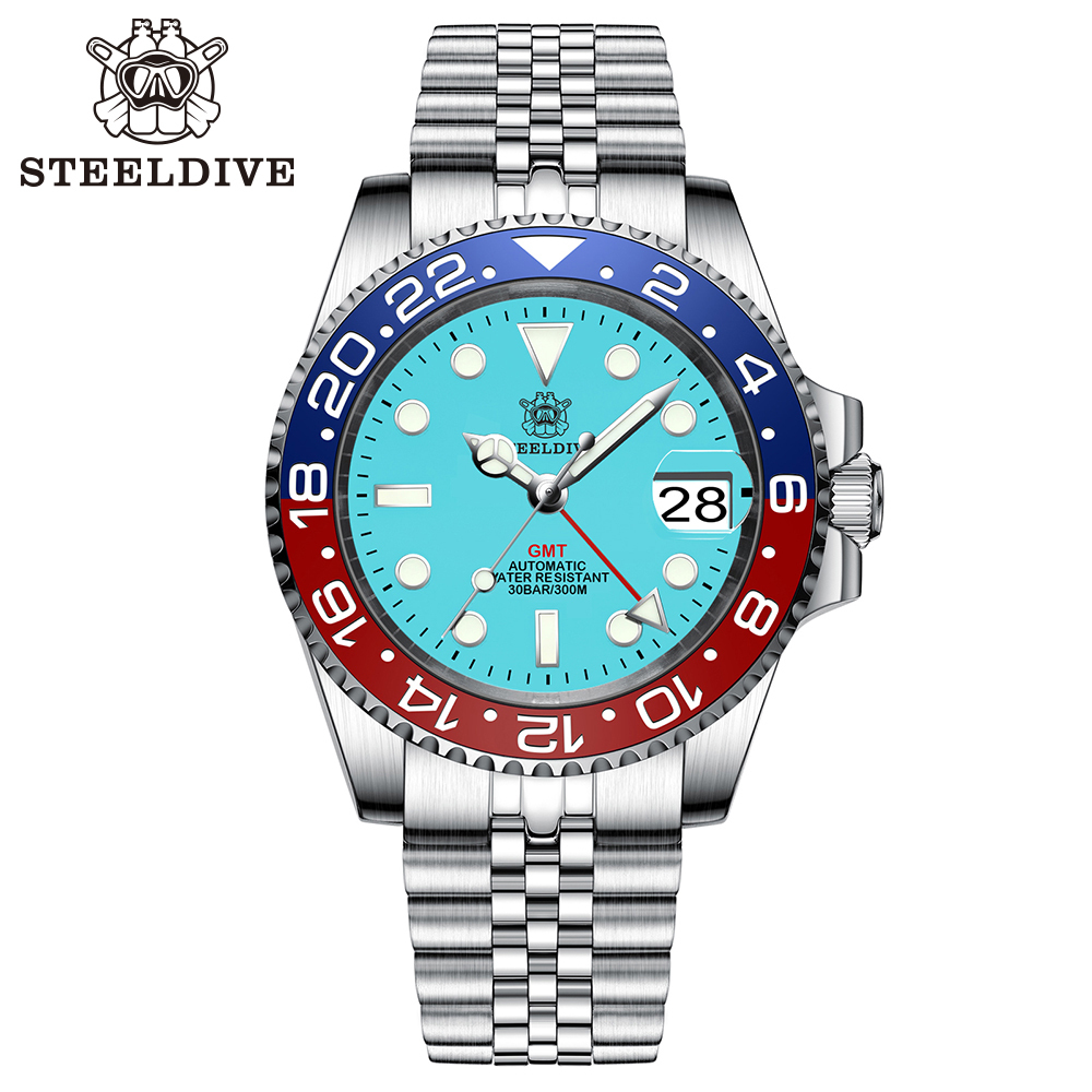 STEELDIVE OfficialSD1993 Blue-Red Ceramic Bezel Japan NH34 Automatic Movement 300M Waterpoof Mens Dive Watch