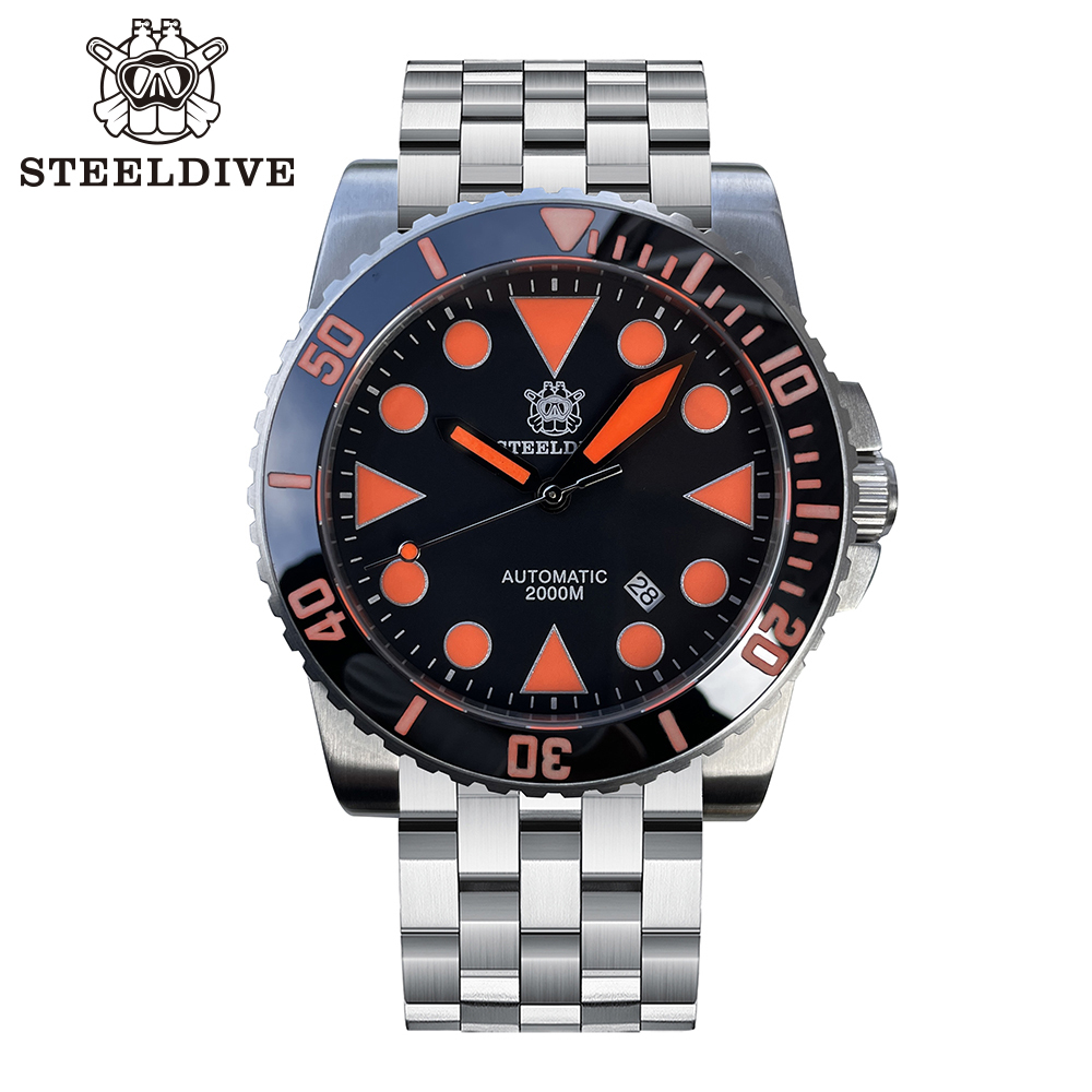 [Copy]2025 New Arrival STEELDIVE Mens Watch SD1987 46.5MM Steel Case Super Luminous 200Bar Ceramic Bezel Mens Dive Watch with Valve