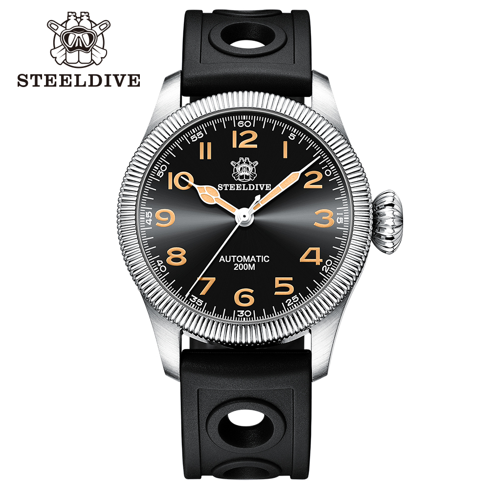 STEELDIVE Official SD1906 Simple Design 200M NH35 Automatic Dive Watch