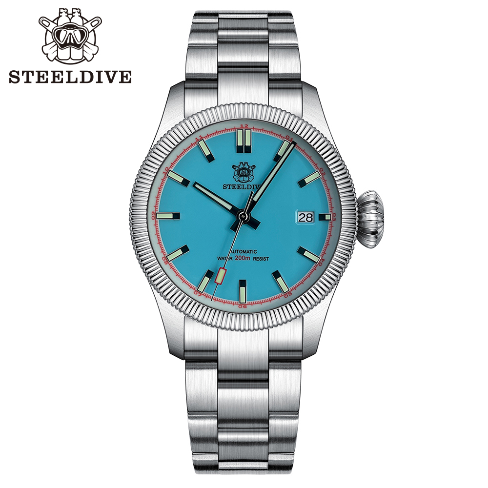 STEELDIVE Official SD1906T Turquoise Dial 200M NH35 Automatic Dive Watch