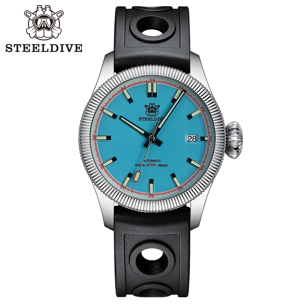 STEELDIVE Official SD1906T Turquoise Dial 200M NH35 Automatic Dive Watch