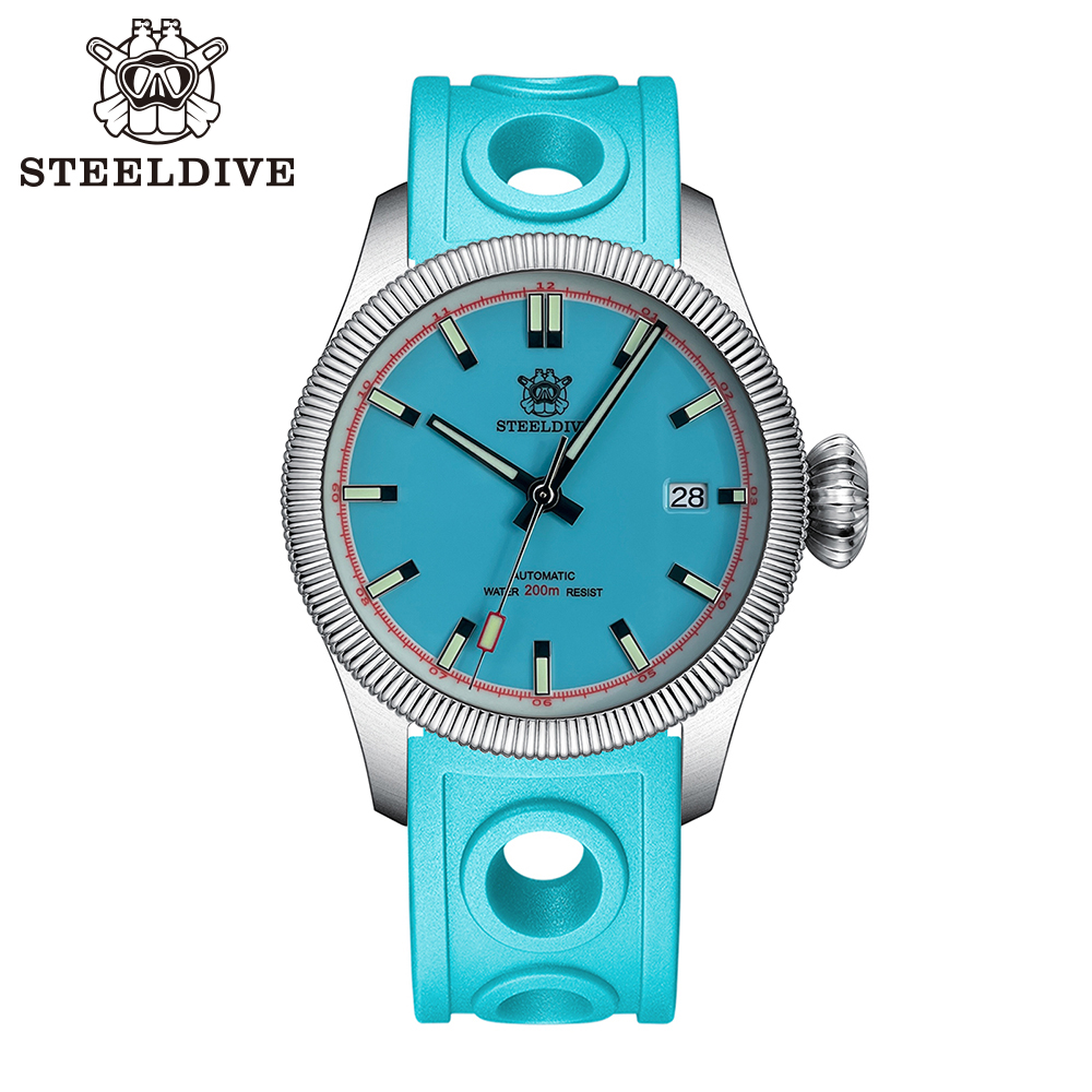 STEELDIVE Official SD1906T Turquoise Dial 200M NH35 Automatic Dive Watch