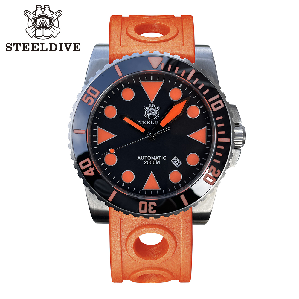 [Copy]2025 New Arrival STEELDIVE Mens Watch SD1987 46.5MM Steel Case Super Luminous 200Bar Ceramic Bezel Mens Dive Watch with Valve