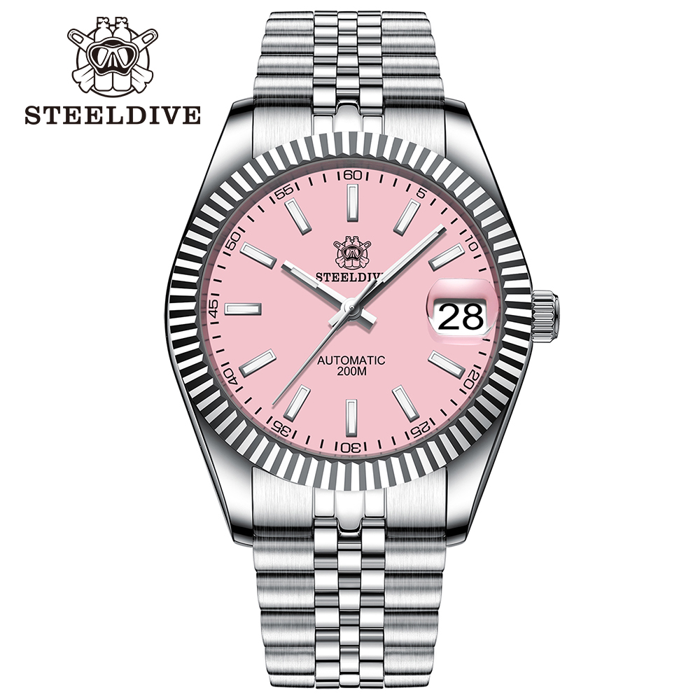 STEELDIVE Official SD1933 Steel Bracelet 39mm NH35 Autoamtic 200M Dive Watch