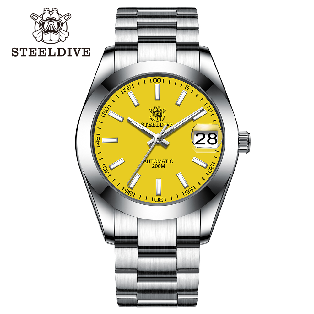 STEELDIVE Official SD1934 Luxurious Men's Automatic Watch NH35 200m Waterproof Analog Luminous Watches