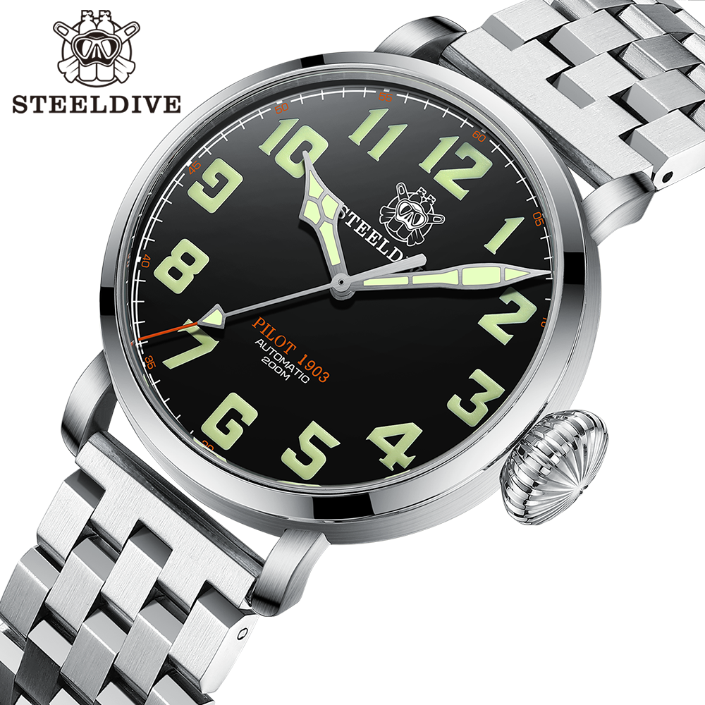 STEELDIVE Official SD1903 Simple Design Sapphire Glass with AR Coating 200M Automatic Dive Watch