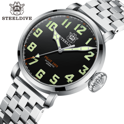 STEELDIVE Official SD1903 Simple Design Sapphire Glass with AR Coating 200M Automatic Dive Watch