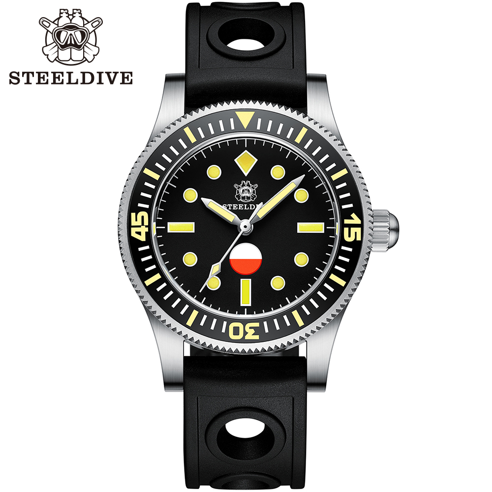 STEELDIVE Official SD1952T Classic Sapphire Glass Super Luminous 41MM Japan NH35 Automatic Dive Watch 300M