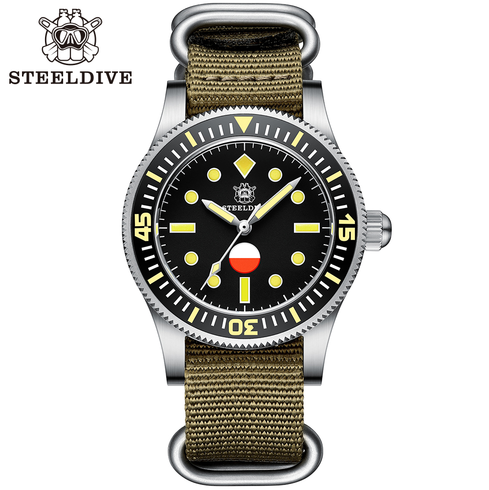 STEELDIVE Official SD1952T Classic Sapphire Glass Super Luminous 41MM Japan NH35 Automatic Dive Watch 300M