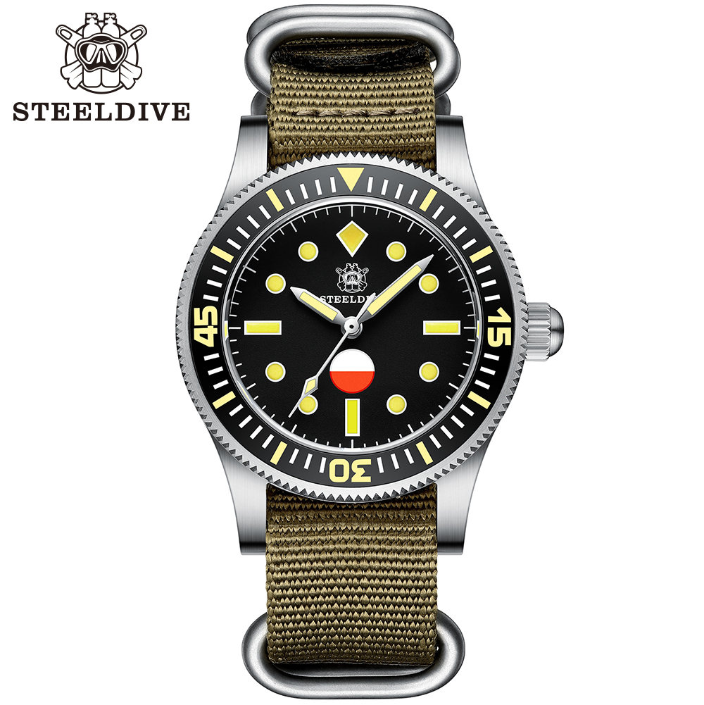 STEELDIVE Official SD1952T Classic Sapphire Glass Super Luminous 41MM Japan NH35 Automatic Dive Watch 300M