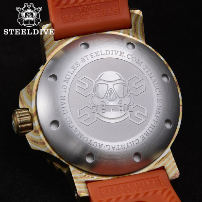 STEELDIVE Offiical SD1982Z 46.5mm Bronze Damascus BGW9 Blue Luminous Unique Design NH35 Automatic Mens Dive Watch