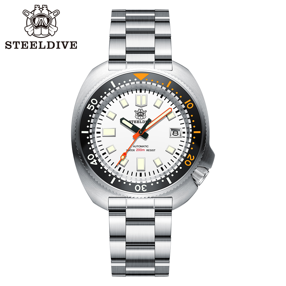 STEELDIVE Official SD1974C White Dial New Arrival NH35 Automatic 200m Dive Watch 