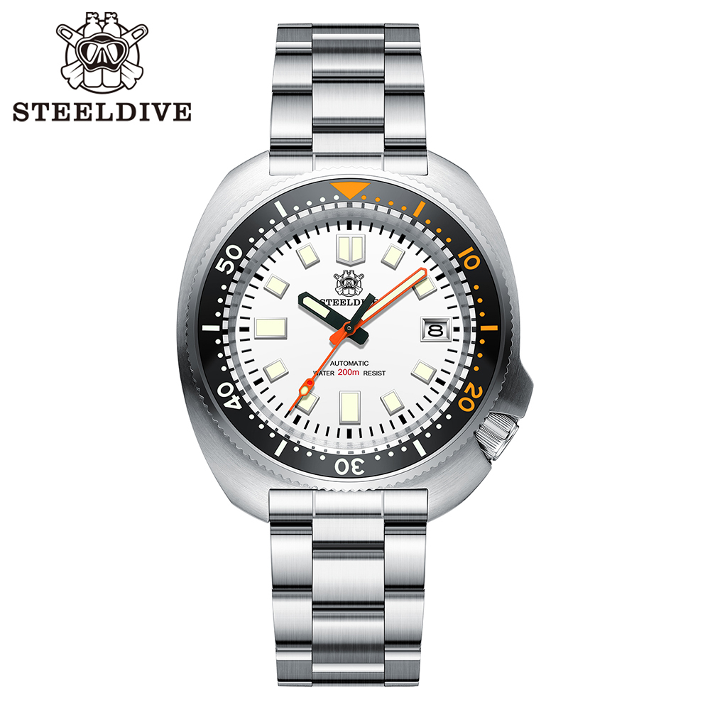 STEELDIVE Official SD1974C White Dial New Arrival NH35 Automatic 200m Dive Watch 