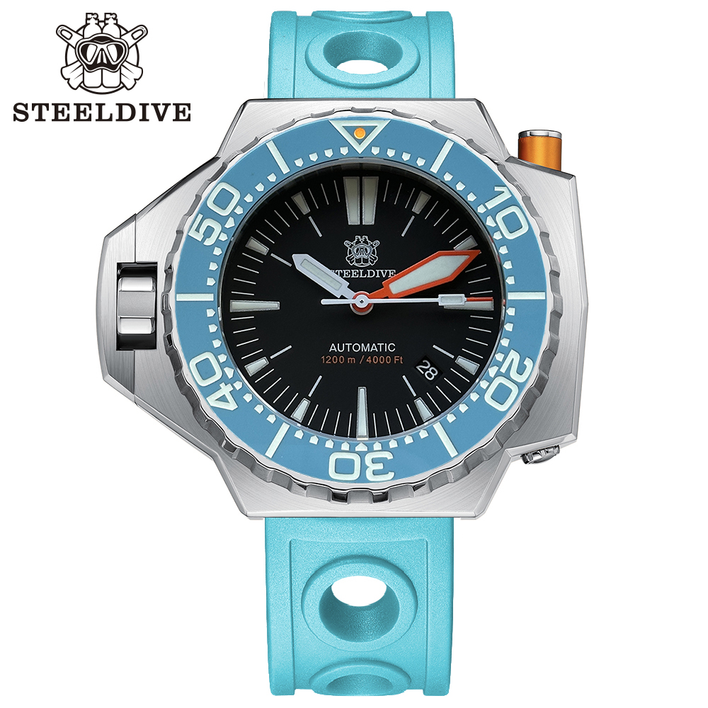 STEELDIVE SD1969 Black Dial Turquoise Bezel Japan NH35 Dive Wtch