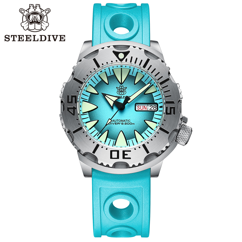 STEELDIVE Official SD1984 Rubber Strap Popular Design Sea Monster NH36 Automatic Dive Watch