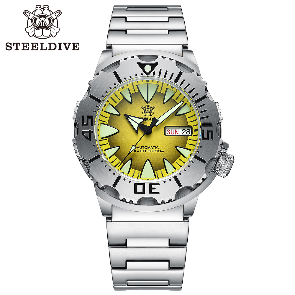STEELDIVE Official SD1984 High Quality 200M Waterproof NH36 Day Function Sapphire Glass Mens Dive Watch