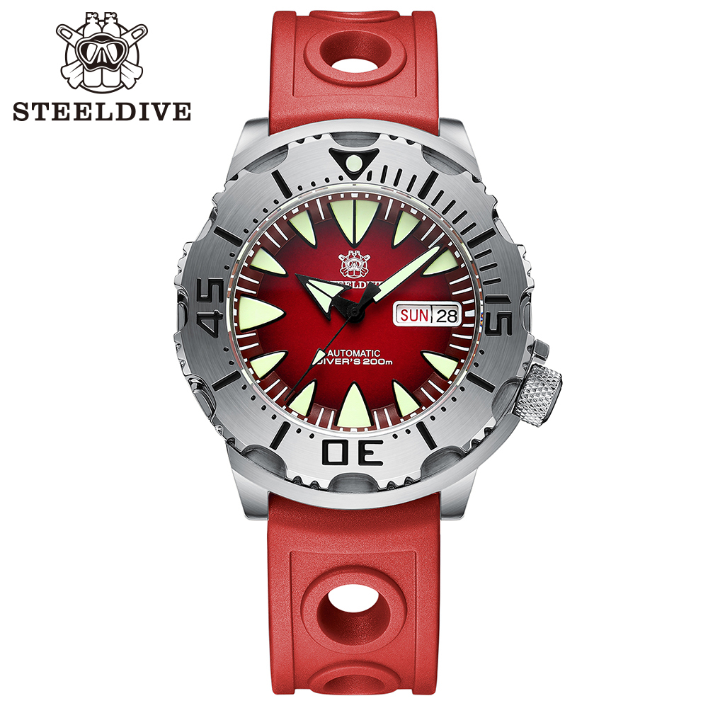 STEELDIVE Official SD1984 Rubber Strap Popular Design Sea Monster NH36 Automatic Dive Watch