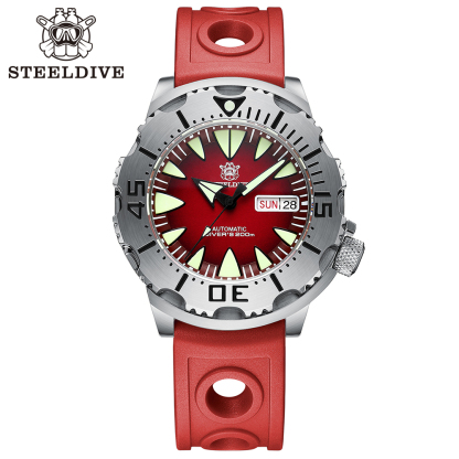 STEELDIVE Official SD1984 Rubber Strap Popular Design Sea Monster NH36 Automatic Dive Watch
