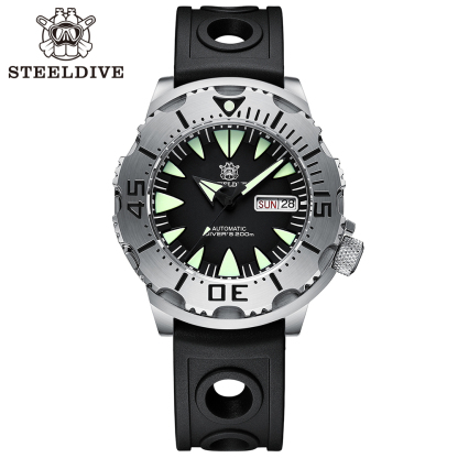 STEELDIVE Official SD1984 Rubber Strap Popular Design Sea Monster NH36 Automatic Dive Watch