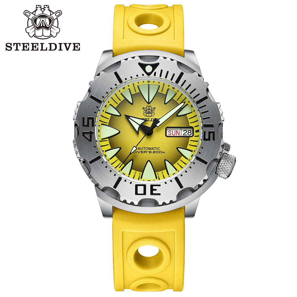 STEELDIVE Official SD1984 Rubber Strap Popular Design Sea Monster NH36 Automatic Dive Watch