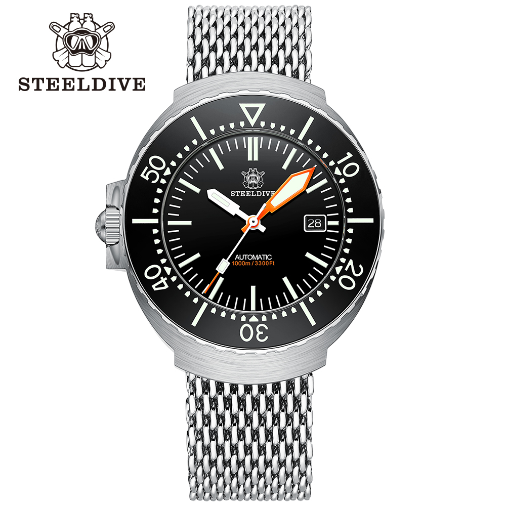 STEELDIVE Official SD1980 One-piece Case 1000M Waterproof NH35 Automatic Mens Dive Watch