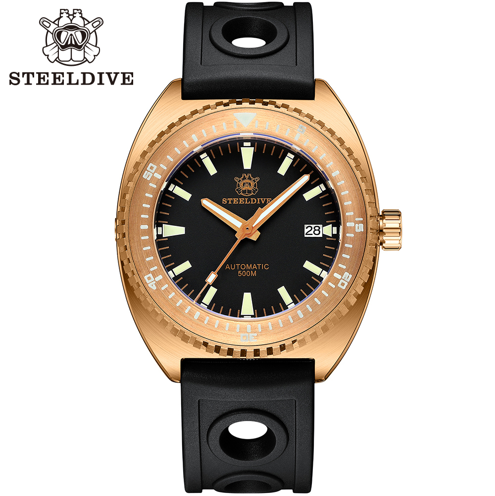 STEELDIVE Official SD1941S Black Dial 500M Waterproof Sapphire Glass NH35 Automatic Movement Mens Dive Watch