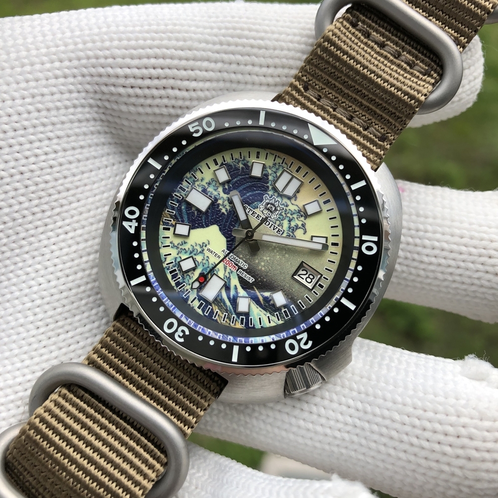 STEELDIVE Official SD1970J Kanagawa Dial Super Luminous NH35 Autoamtic 200M Dive Watch for Men