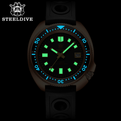 STEELDIVE Official SD1970S Swiss BGW9 Blue Luminous 200M Waterproof NH35 Automatic Mens Dive Watch