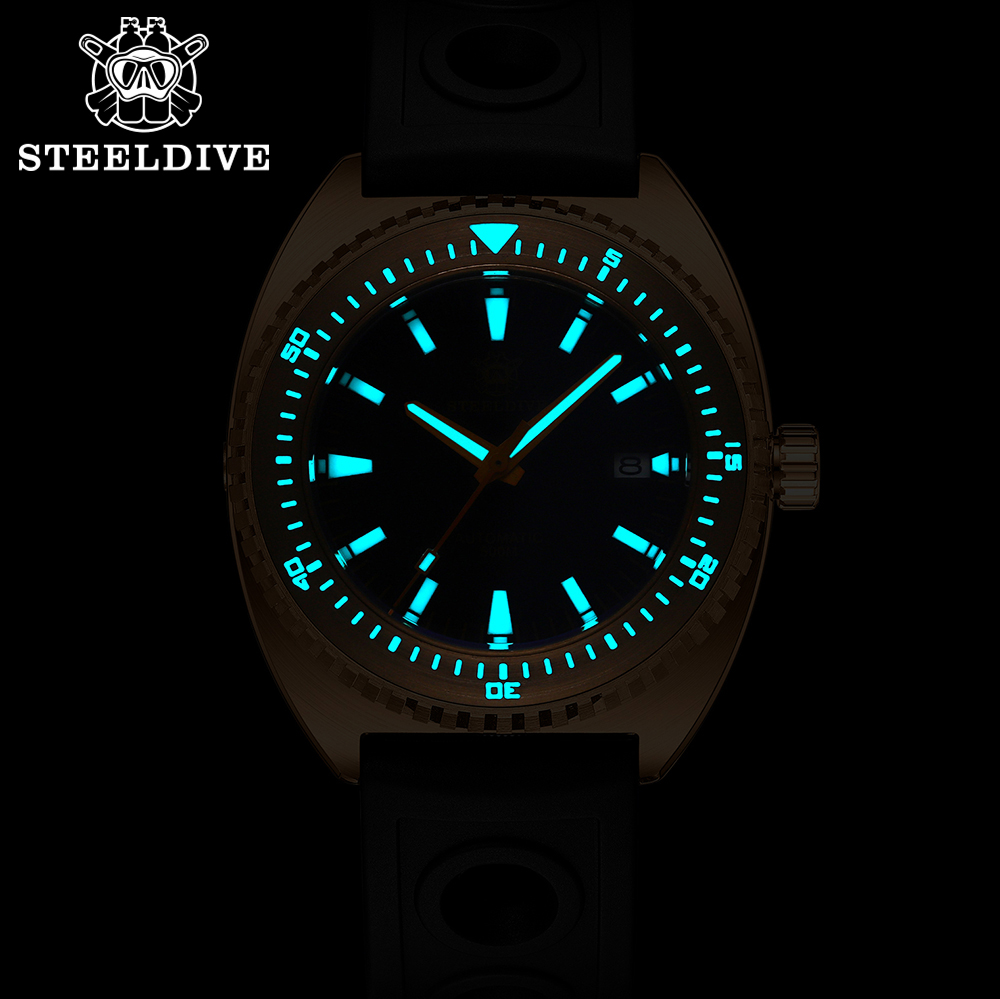 STEELDIVE Official SD1941S Black Dial 500M Waterproof Sapphire Glass NH35 Automatic Movement Mens Dive Watch