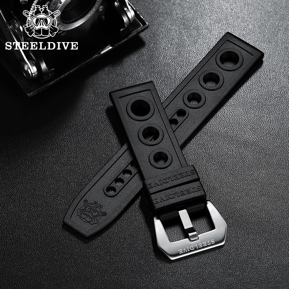 STEELDIVE Official SD2201 Rubber Material 20MM 22MM Replacement Strap Only