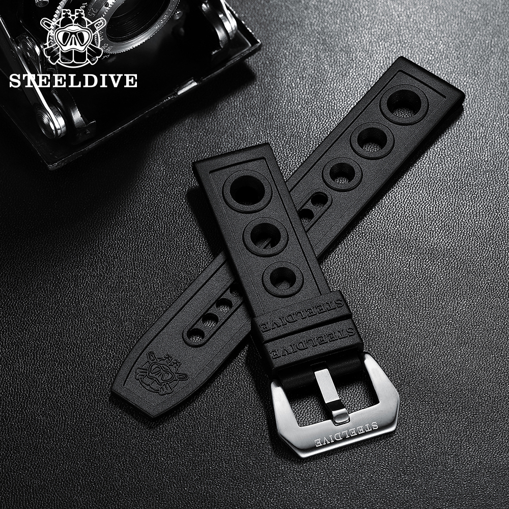 STEELDIVE Official SD2201 Rubber Material 20MM 22MM Replacement Strap Only