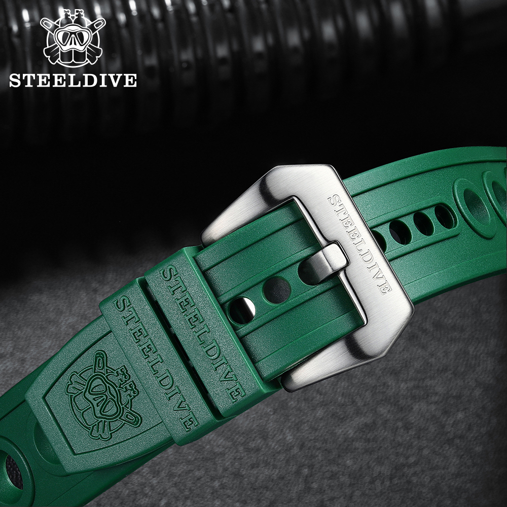 STEELDIVE Official SD2201 Rubber Material 20MM 22MM Replacement Strap Only