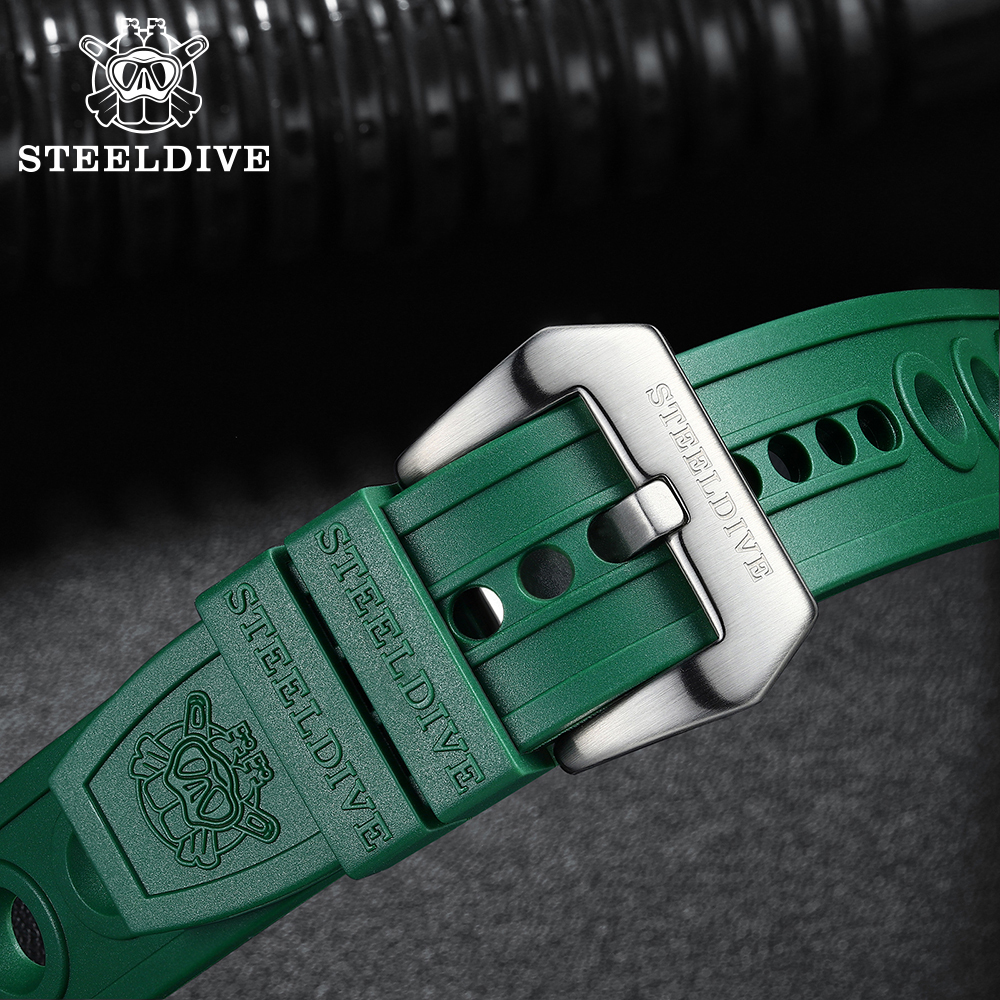 STEELDIVE Official SD2201 Rubber Material 20MM 22MM Replacement Strap Only