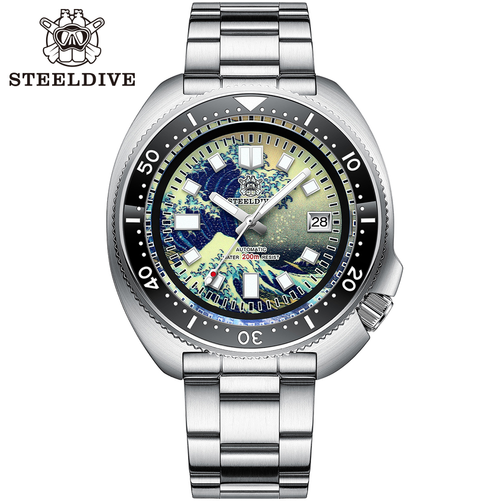 STEELDIVE Official SD1970J Kanagawa Dial Super Luminous NH35 Autoamtic 200M Dive Watch for Men