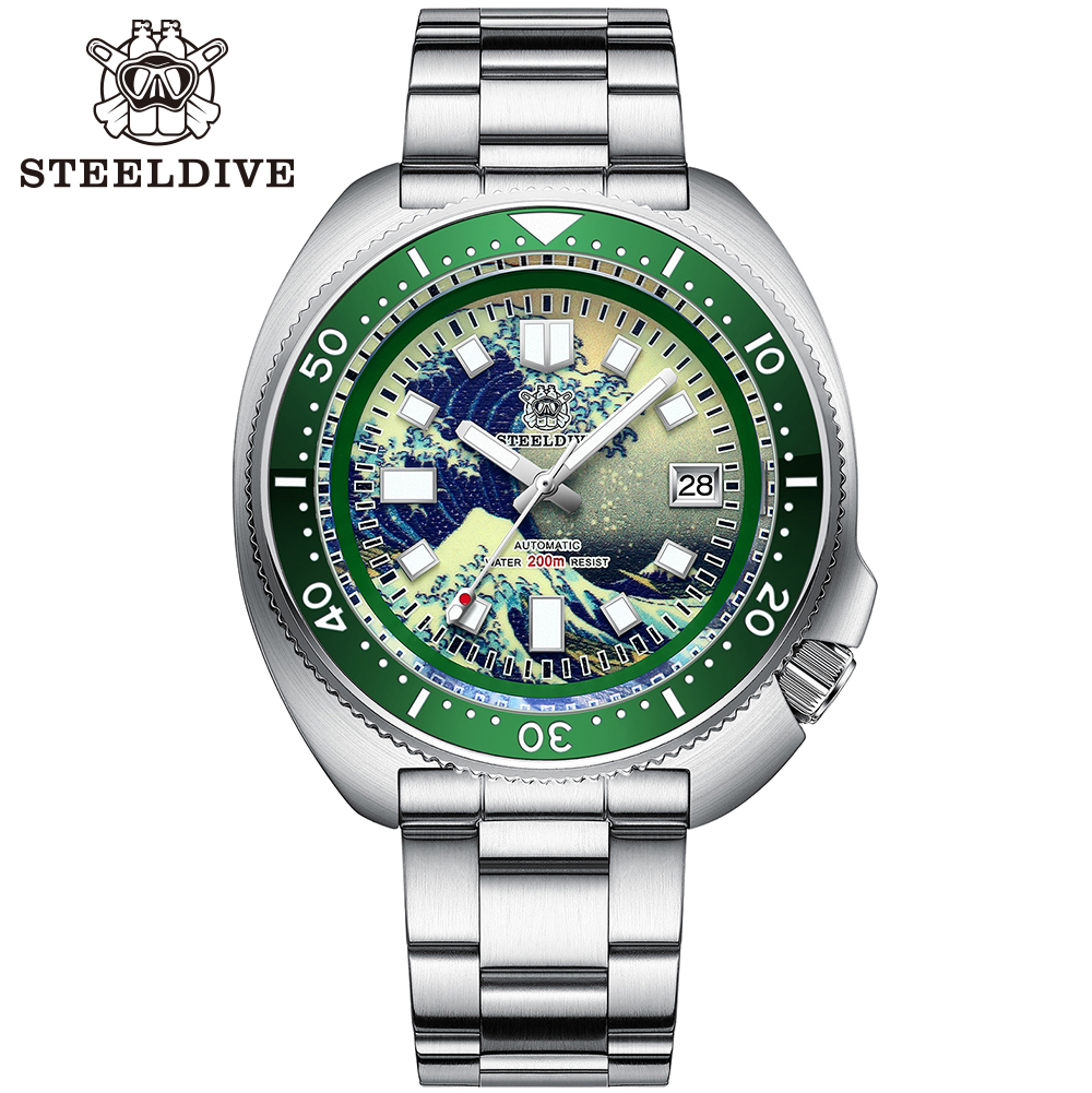 STEELDIVE Official SD1970J Kanagawa Dial Super Luminous NH35 Autoamtic 200M Dive Watch for Men