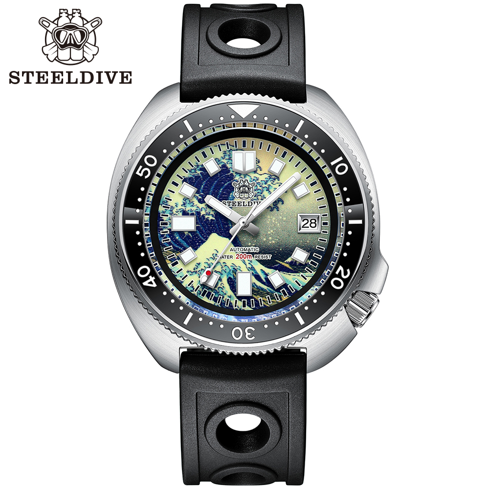 STEELDIVE Official SD1970J Kanagawa Dial Super Luminous NH35 Autoamtic 200M Dive Watch for Men