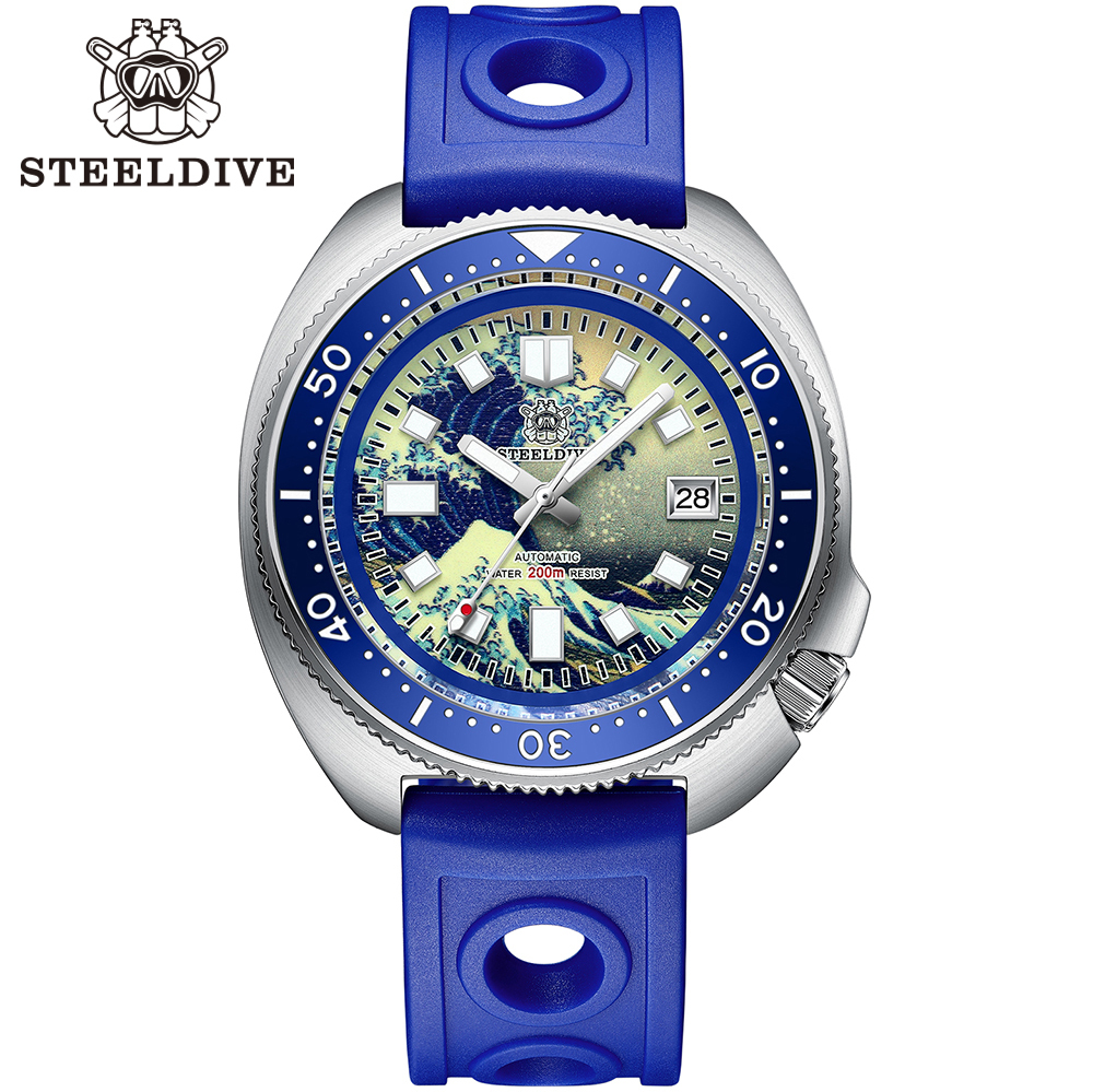 STEELDIVE Official SD1970J Kanagawa Dial Super Luminous NH35 Autoamtic 200M Dive Watch for Men