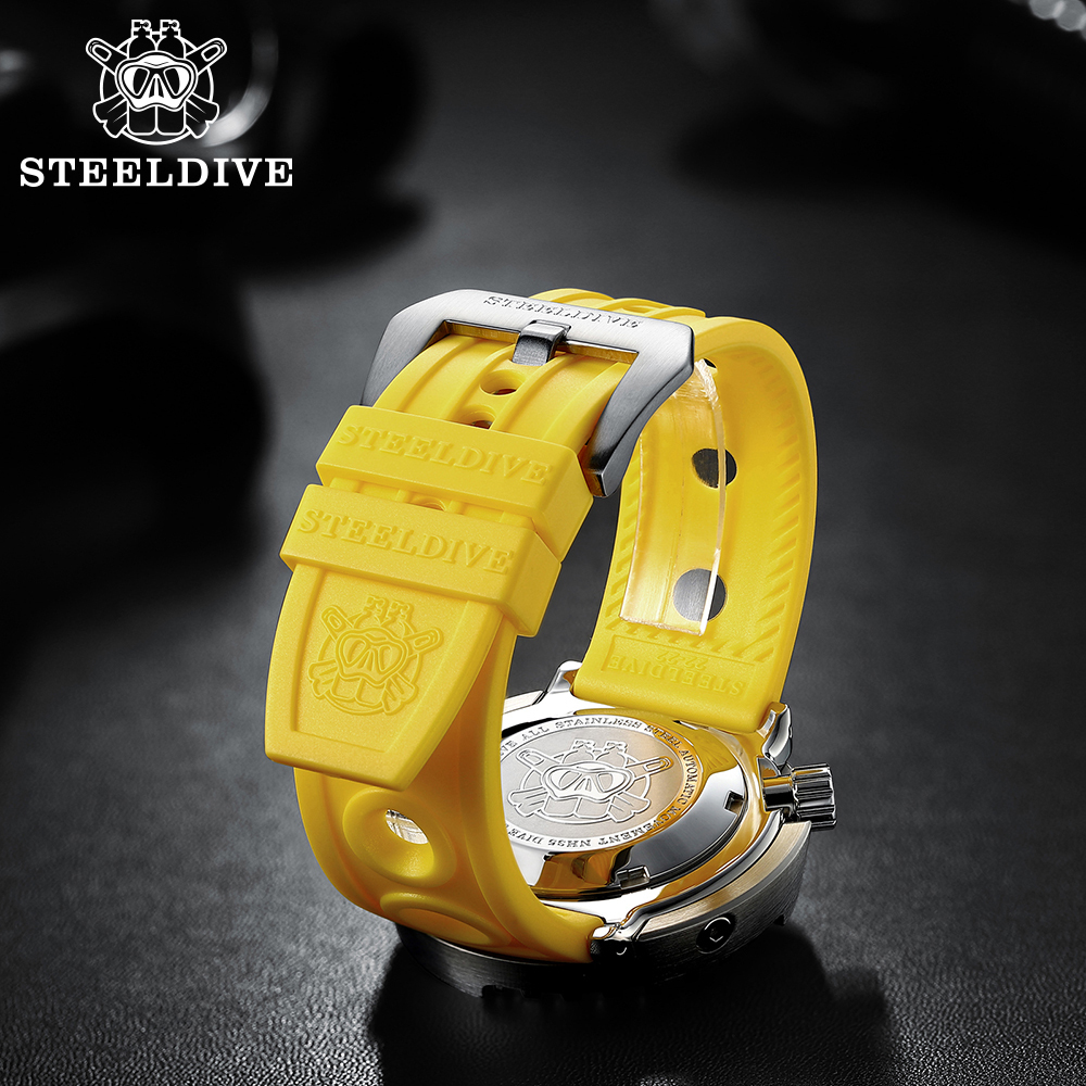 STEELDIVE Official SD2201 Rubber Material 20MM 22MM Replacement Strap Only