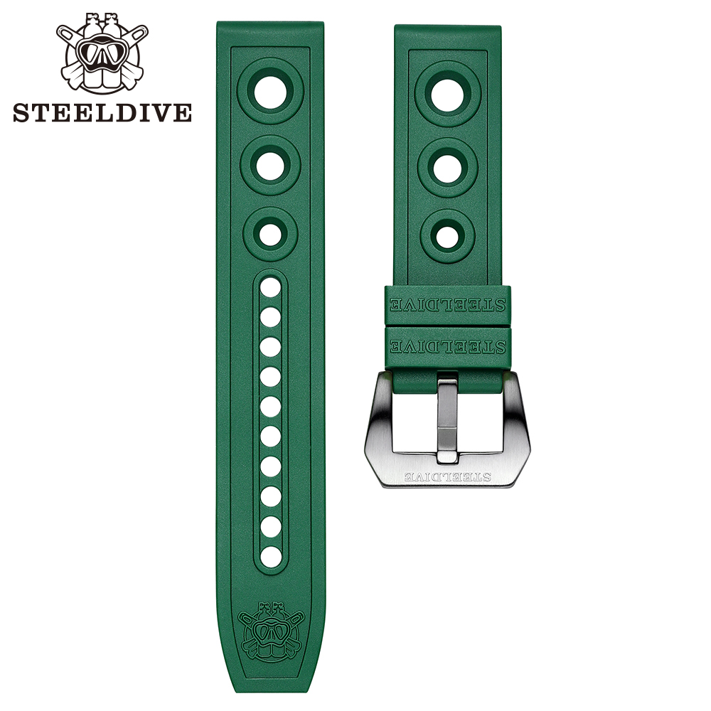 STEELDIVE Official SD2201 Rubber Material 20MM 22MM Replacement Strap Only