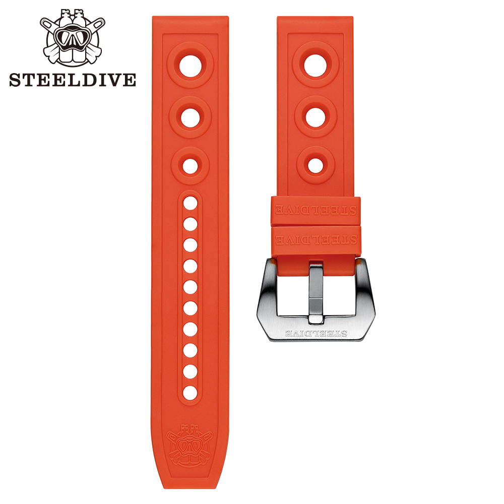 STEELDIVE Official SD2201 Rubber Material 20MM 22MM Replacement Strap Only