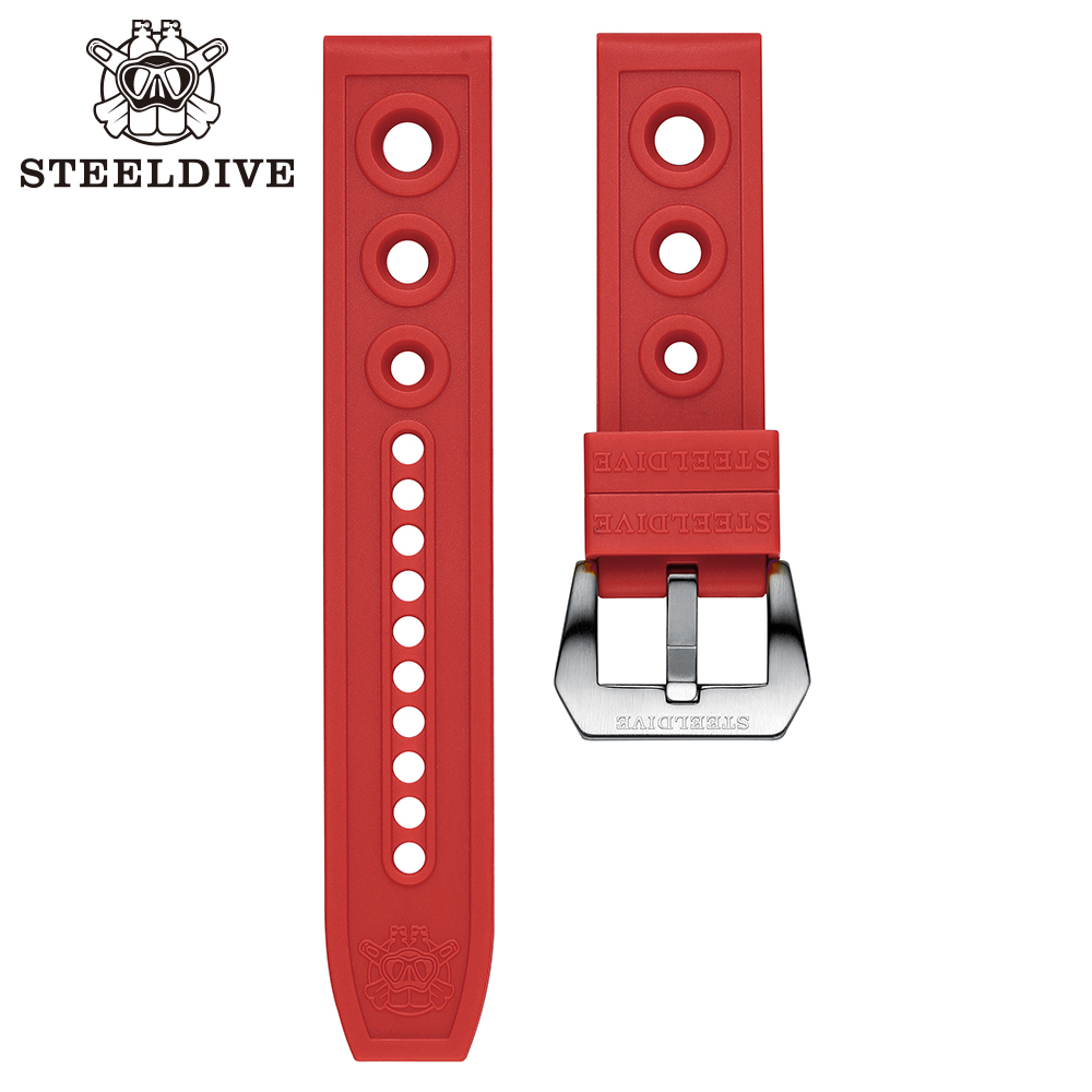 STEELDIVE Official SD2201 Rubber Material 20MM 22MM Replacement Strap Only