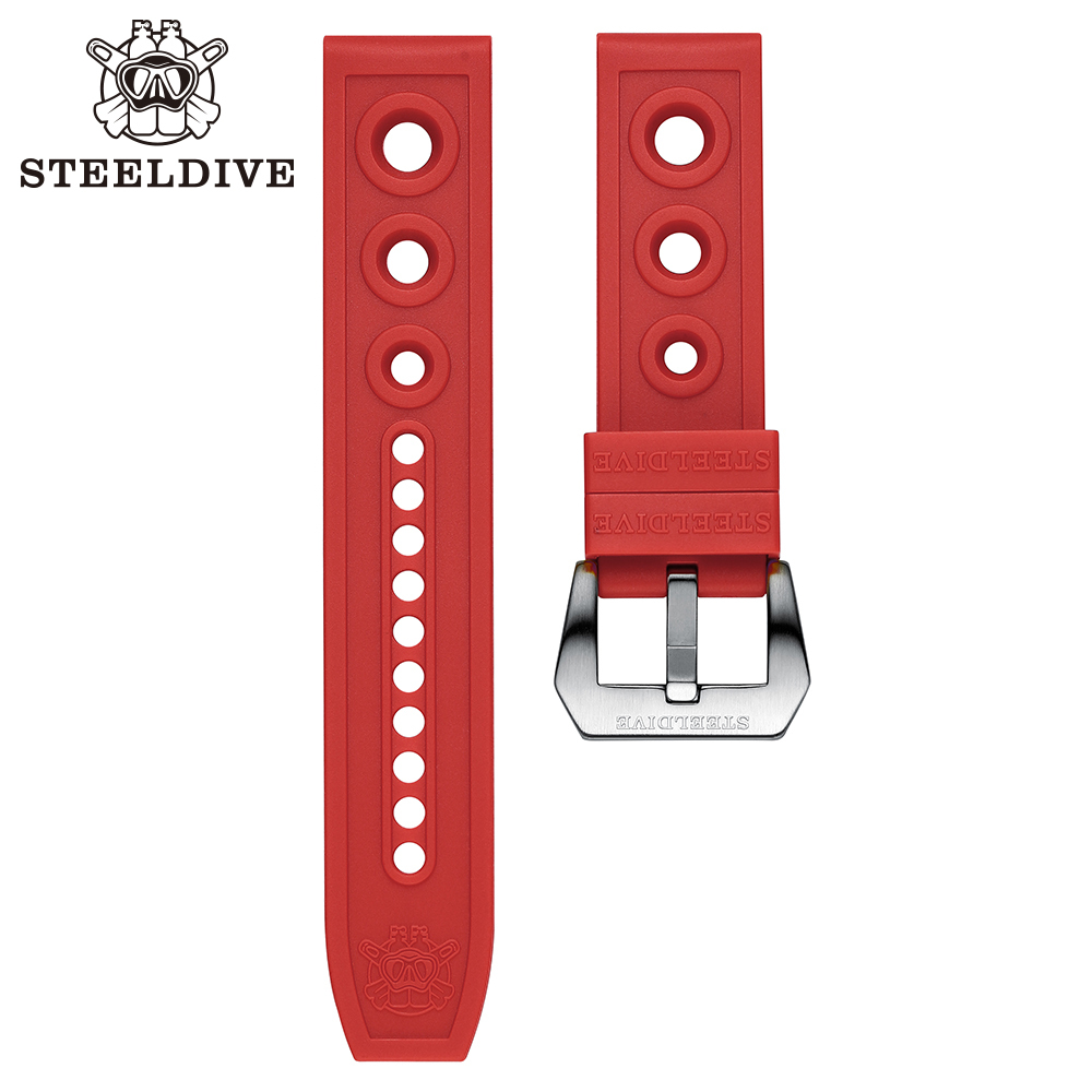 STEELDIVE Official SD2201 Rubber Material 20MM 22MM Replacement Strap Only